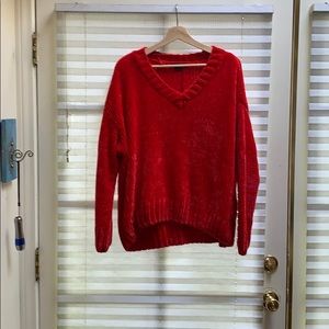 Red v- neck sweater valour